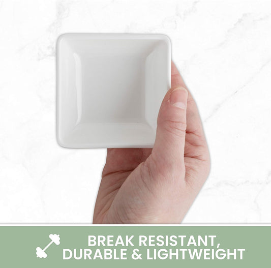 12-Pack Mini Sauce Dishes 2.7" – White, Durable Melamine
