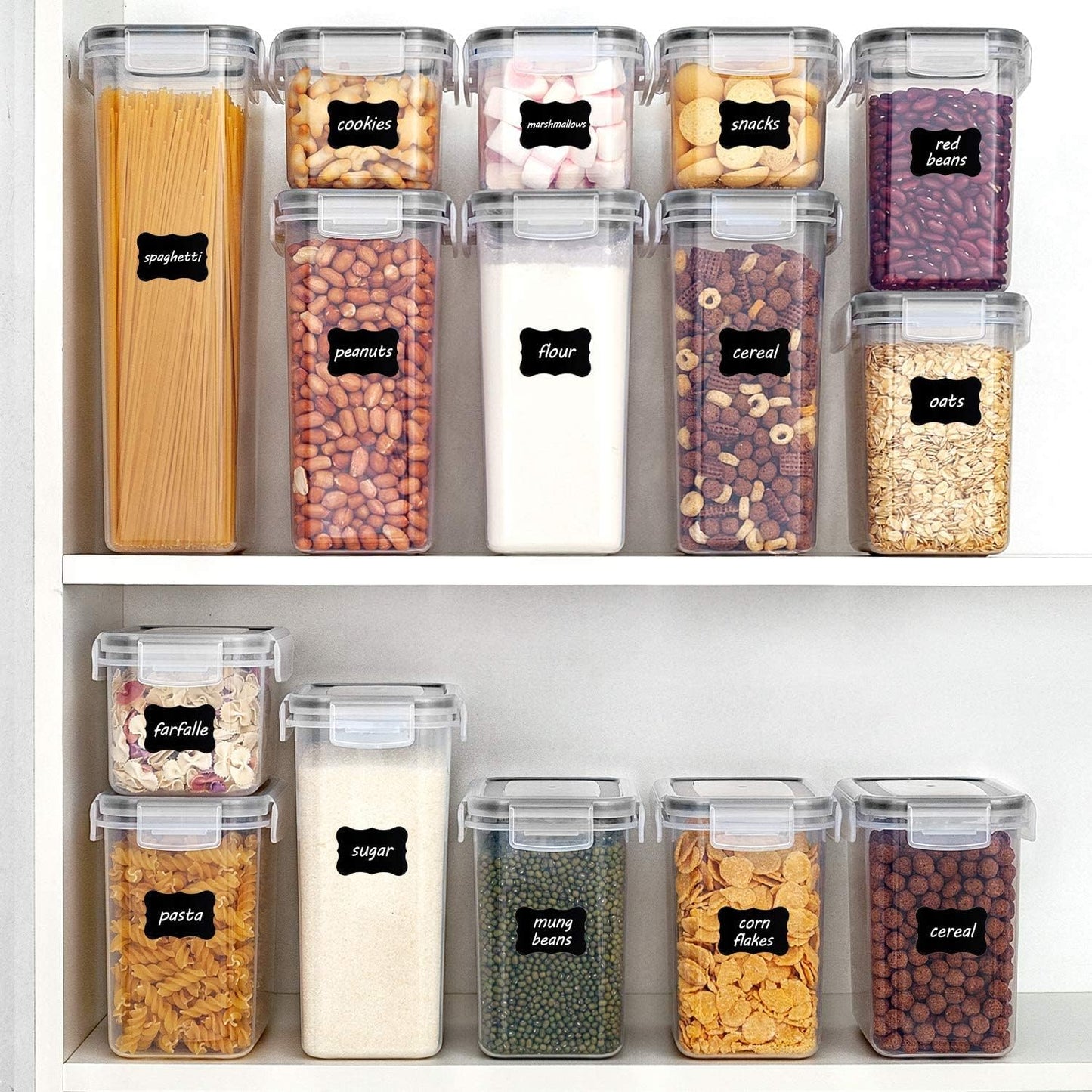 Vtopmart 32PCS Airtight Food Storage Set – BPA-Free with Labels