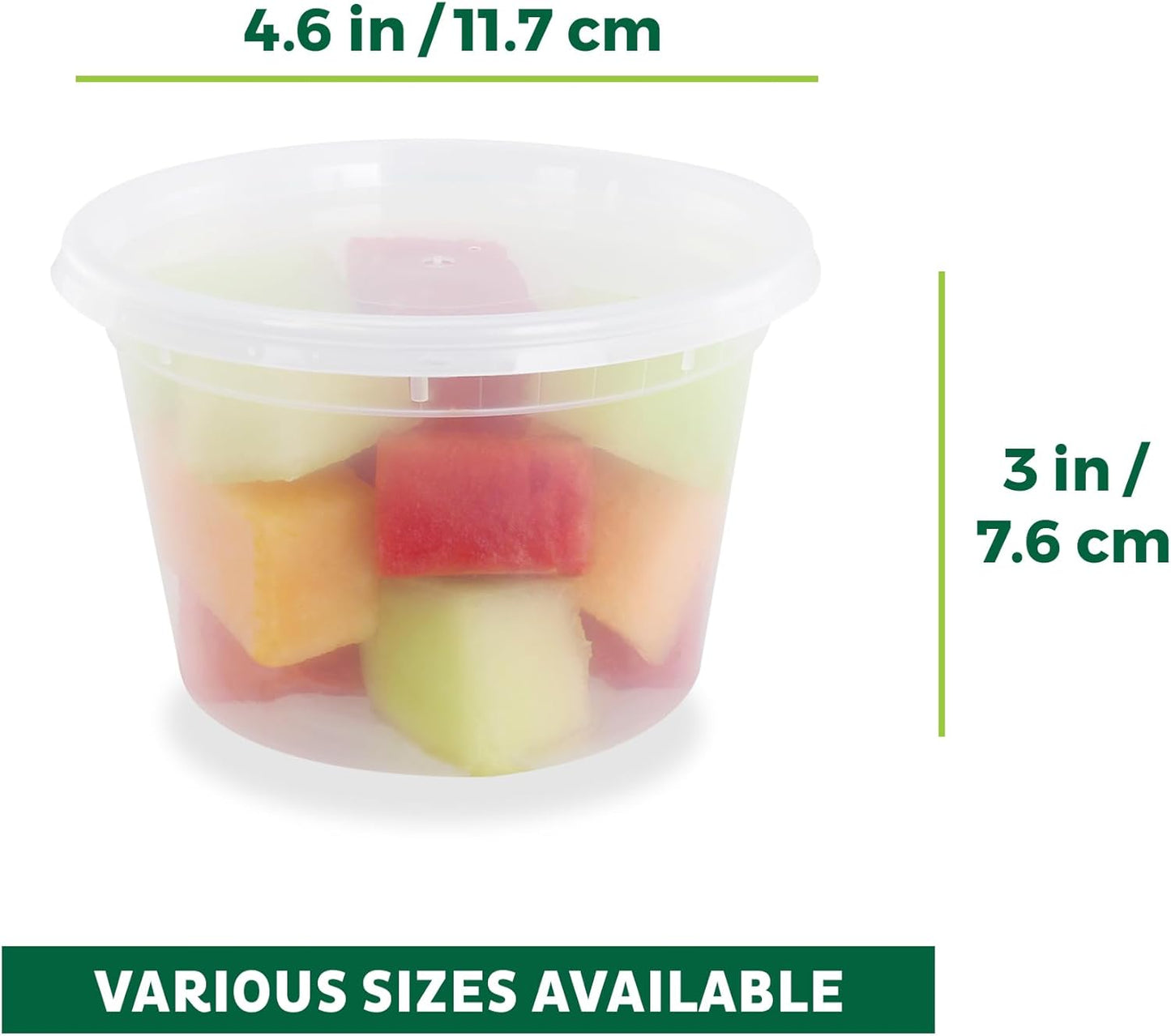 Freshware 16 oz Containers [50 Set] – BPA-Free & Leakproof