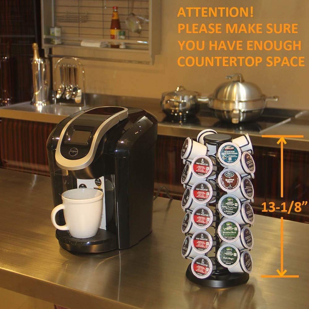 K-Cup Holder Carousel, 40 Pod Capacity, No Assembly, Black