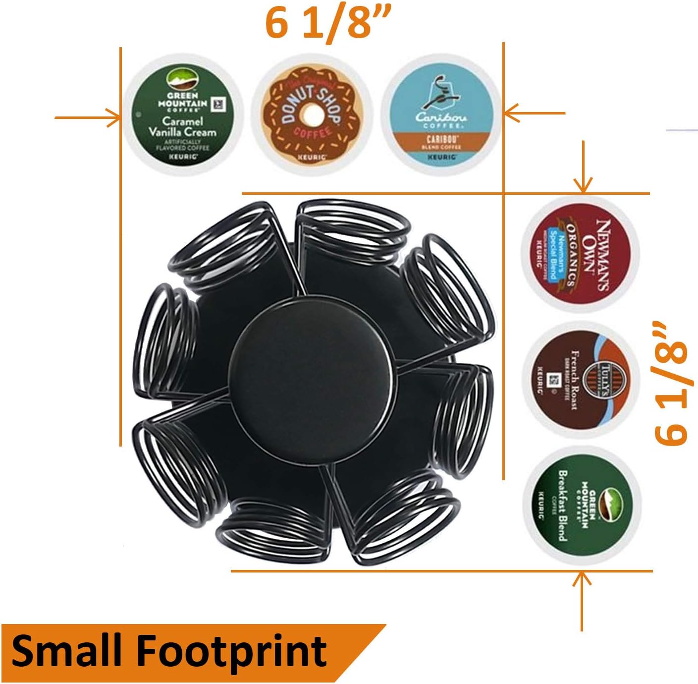 K-Cup Holder Carousel, 40 Pod Capacity, No Assembly, Black