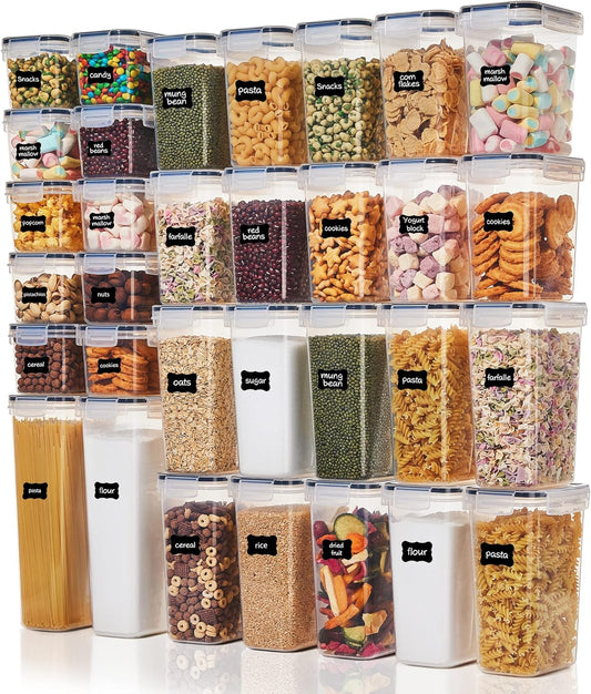Vtopmart 32PCS Airtight Food Storage Set – BPA-Free with Labels
